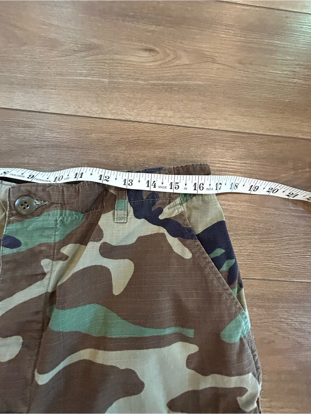 Vintage Woodland Camo Combat Cargo Pants Military Surplus Size Medium Long